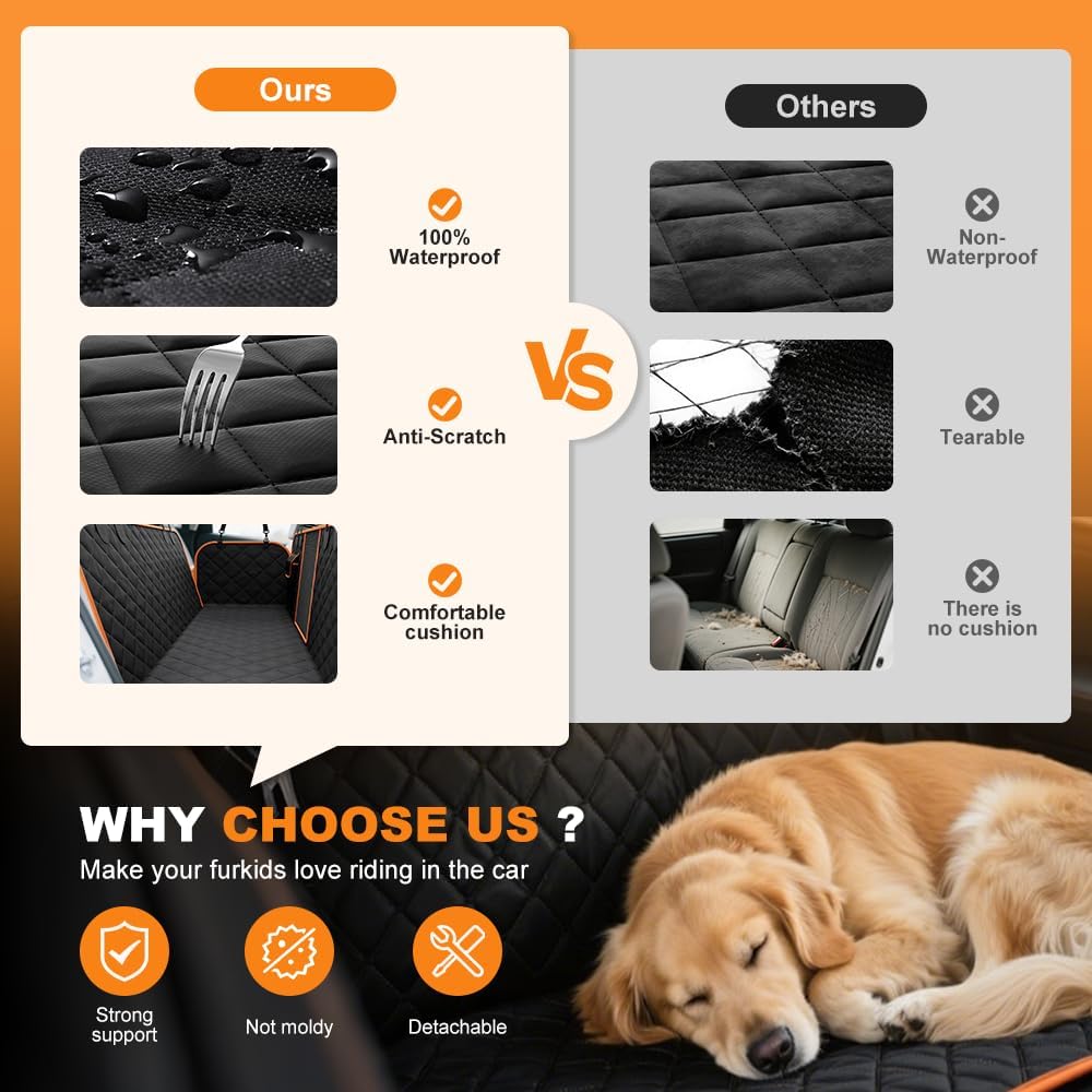Dog Car Seat Cover - Universal Fit for Cars, Trucks & SUVs