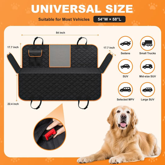 Dog Car Seat Cover - Universal Fit for Cars, Trucks & SUVs